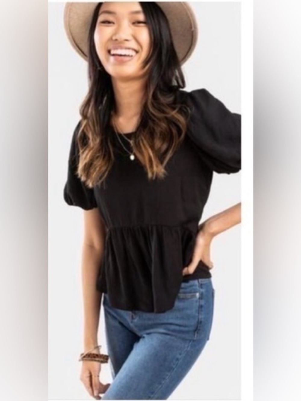 Nine West  puffy short sleeve top